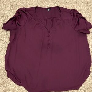 Torrid Deep Wine Button-Front Blouse